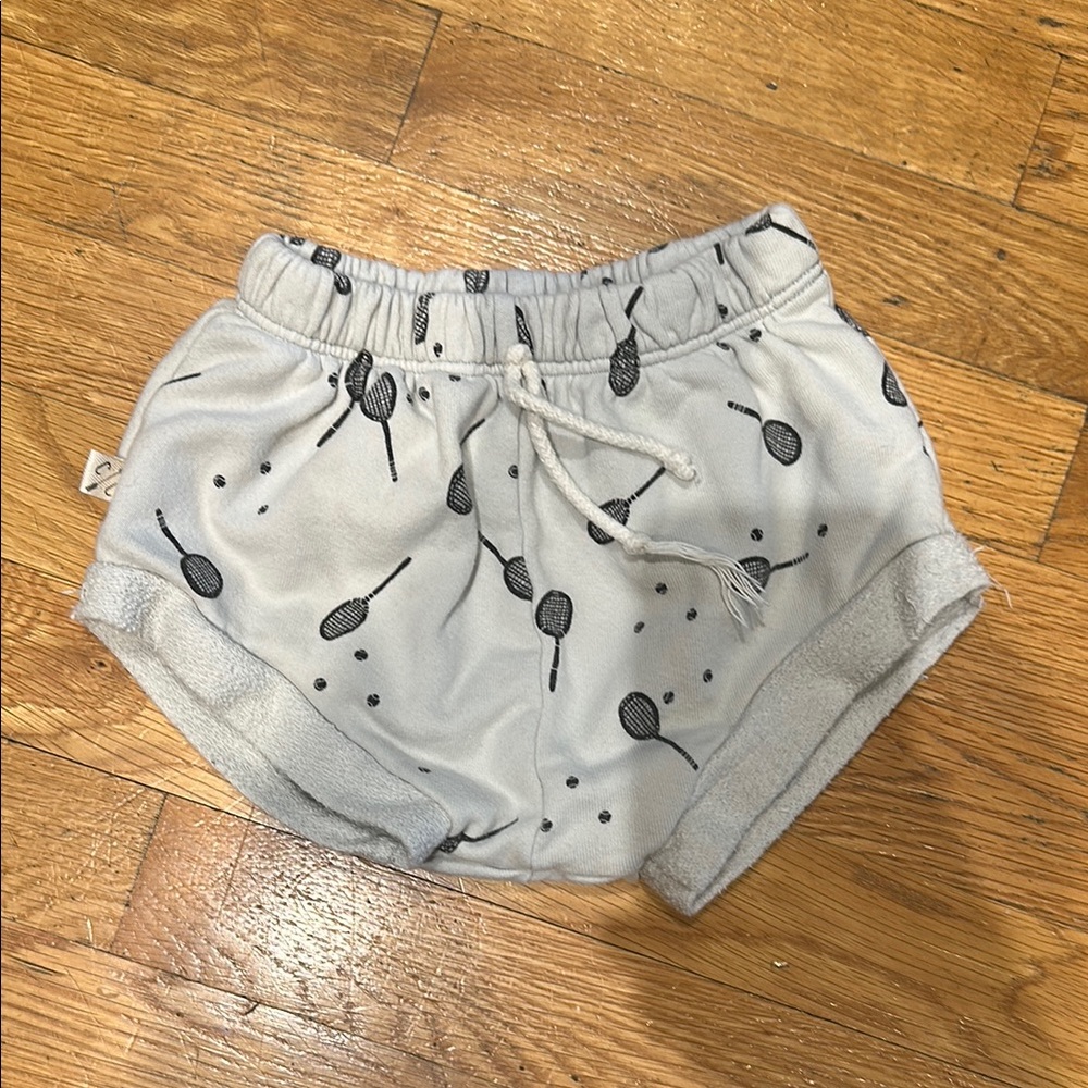 Childhoods clothing shorties Gray Tennis Racket Print Shorts